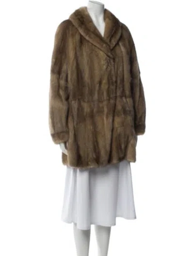 Pre-owned Bill Blass Mink Fur Coat In Brown