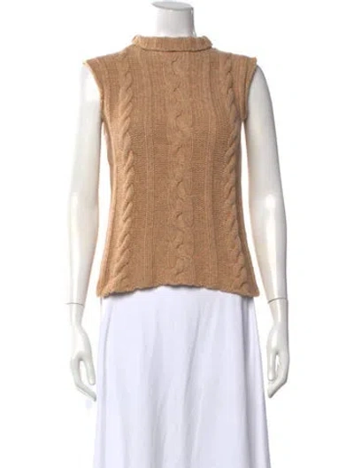 Pre-owned Bill Blass Mock Neck Sweater In Neutral