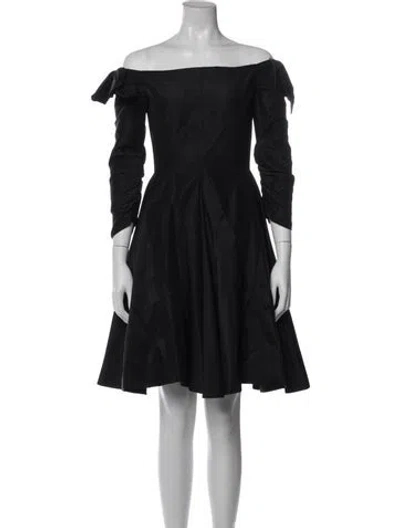 Pre-owned Bill Blass Off-the-shoulder Mini Dress In Black