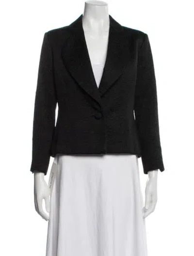 Pre-owned Bill Blass Patterned Blazer In Black