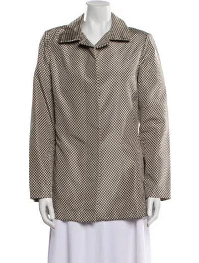 Pre-owned Bill Blass Patterned Blazer In Gray