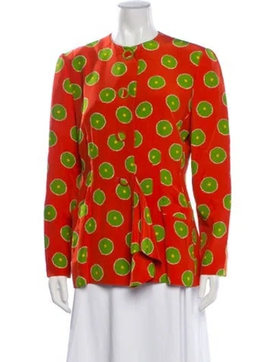 Pre-owned Bill Blass Patterned Jacket In Orange