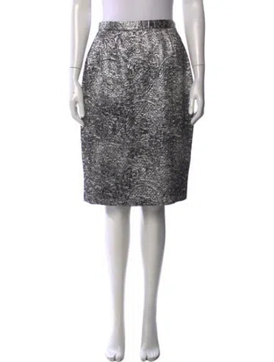Pre-owned Bill Blass Patterned Midi Length Skirt In Blue