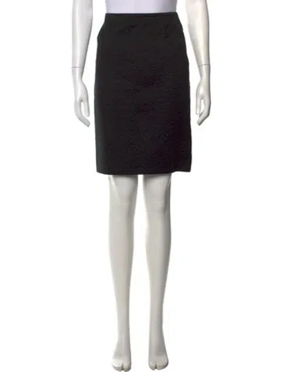 Pre-owned Bill Blass Patterned Mini Skirt In Black
