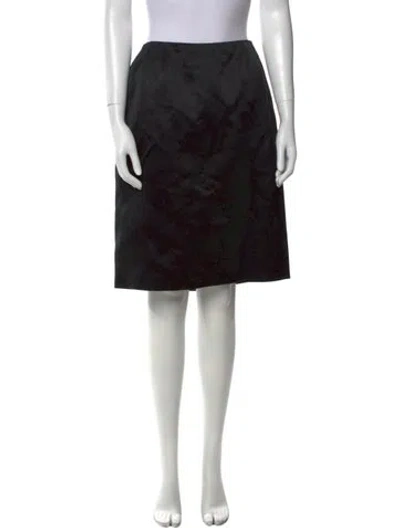 Pre-owned Bill Blass Pleated Accents Knee-length Skirt In Black