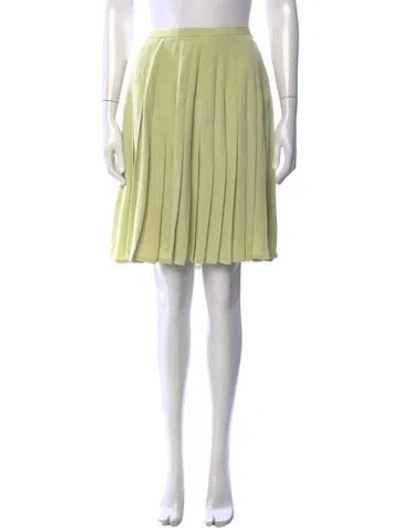 Pre-owned Bill Blass Pleated Accents Knee-length Skirt In Green