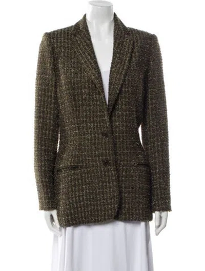 Pre-owned Bill Blass Printed Blazer In Green