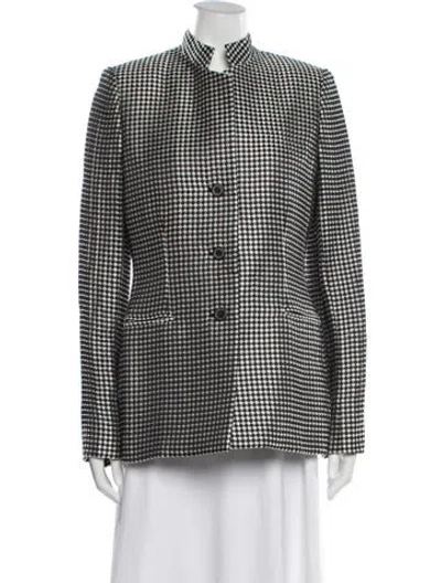 Pre-owned Bill Blass Printed Evening Jacket In Black