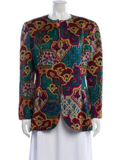Pre-owned Bill Blass Printed Evening Jacket In Multi