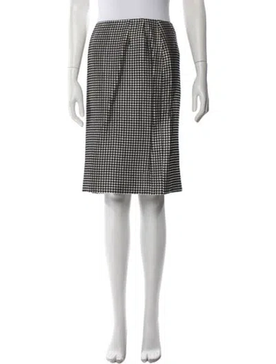 Pre-owned Bill Blass Printed Knee-length Skirt In Black
