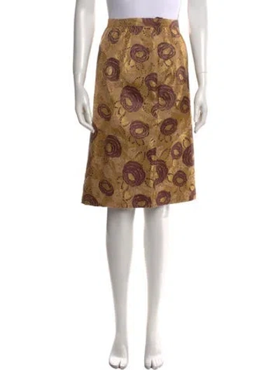 Pre-owned Bill Blass Printed Knee-length Skirt In Neutral