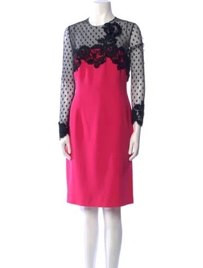 Pre-owned Bill Blass Printed Mini Dress In Pink