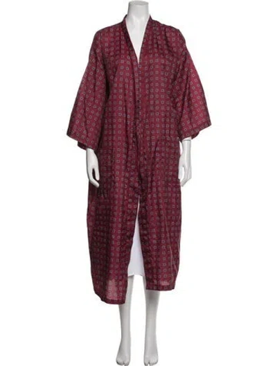 Pre-owned Bill Blass Printed Robe In Red