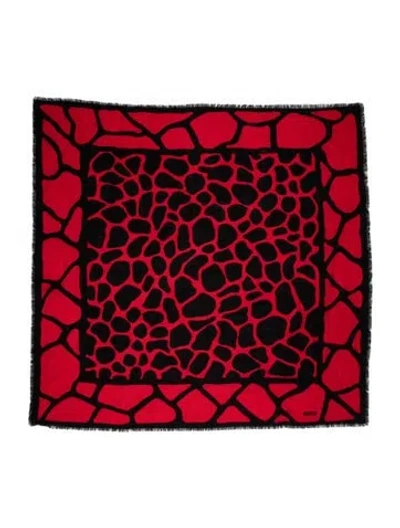 Pre-owned Bill Blass Printed Scarf In Black/red