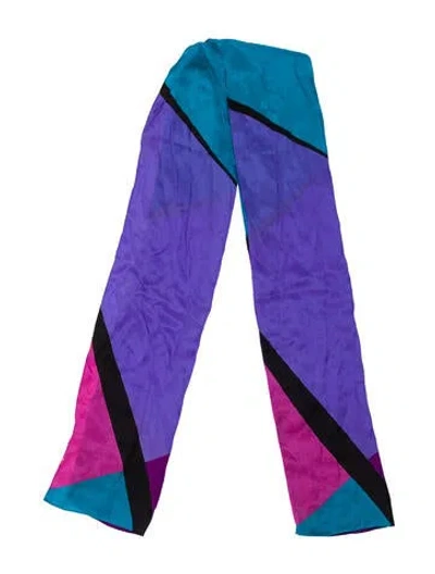 Pre-owned Bill Blass Printed Scarf In Blue