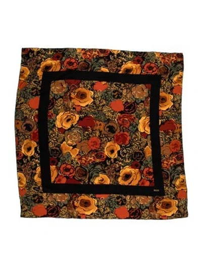 Pre-owned Bill Blass Printed Scarf In Orange