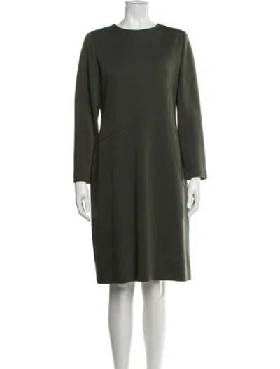 Pre-owned Bill Blass Scoop Neck Knee-length Dress In Gray