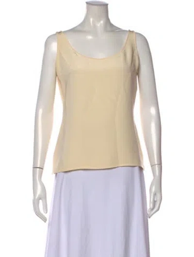 Pre-owned Bill Blass Scoop Neck Sleeveless Top In Neutral