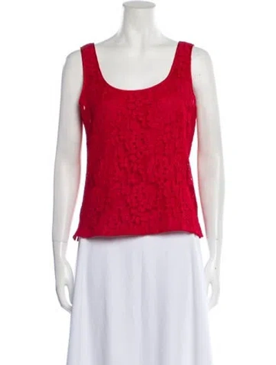 Pre-owned Bill Blass Scoop Neck Sleeveless Top In Red