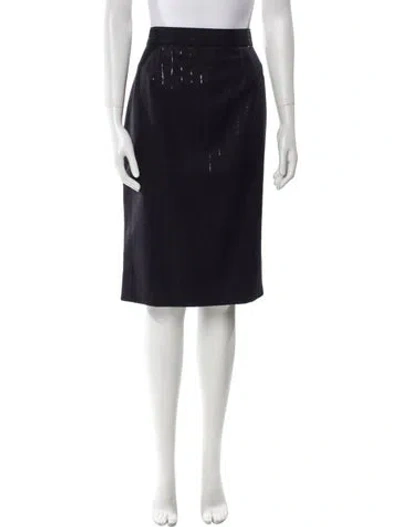 Pre-owned Bill Blass Sequin Embellishments Knee-length Skirt In Black
