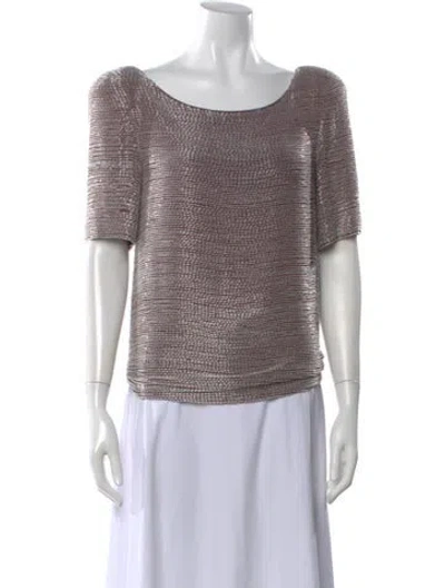 Pre-owned Bill Blass Sequin Patterned Top In Neutral