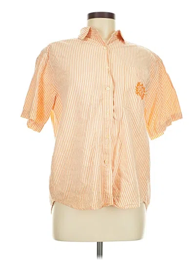 Pre-owned Bill Blass Short Sleeve Button Down Shirt In Orange