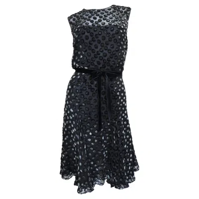 Pre-owned Bill Blass Silk Cut Velvet Dress 1990s In Black