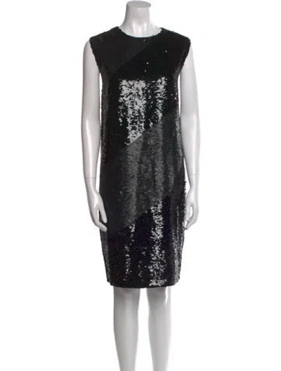 Pre-owned Bill Blass Silk Knee-length Dress In Black