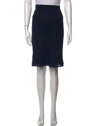 Pre-owned Bill Blass Silk Knee-length Skirt In Black
