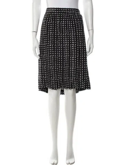 Pre-owned Bill Blass Silk Midi Length Skirt In Black