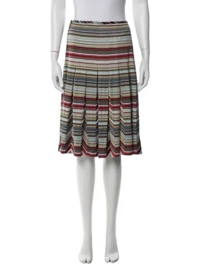 Pre-owned Bill Blass Silk Midi Length Skirt In Multicolor