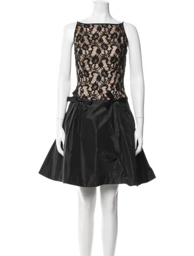 Pre-owned Bill Blass Silk Mini Dress In Black