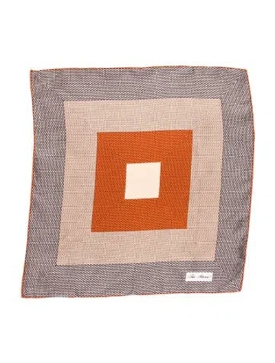 Pre-owned Bill Blass Silk Printed Bandana In Neutral