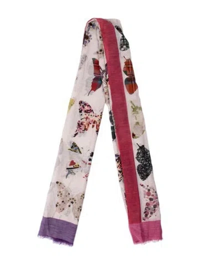 Pre-owned Bill Blass Silk Printed Scarf In Purple