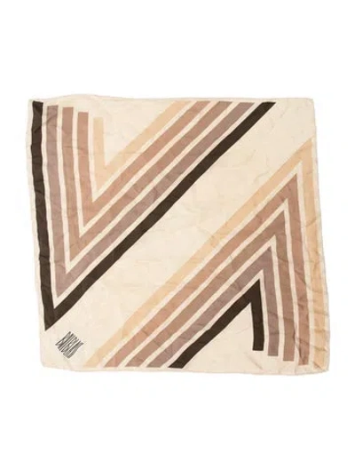 Pre-owned Bill Blass Silk Striped Scarf In Neutrals