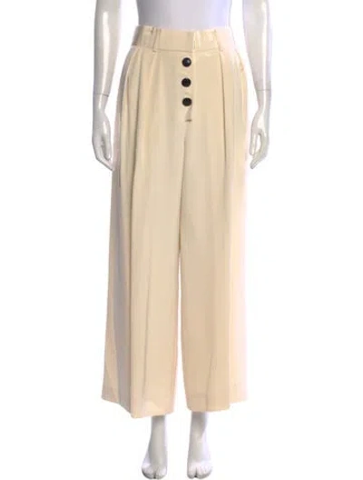 Pre-owned Bill Blass Silk Wide Leg Pants In Neutral