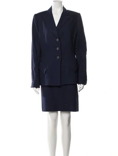 Pre-owned Bill Blass Skirt Suit In Blue