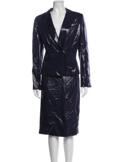 Pre-owned Bill Blass Skirt Suit In Blue