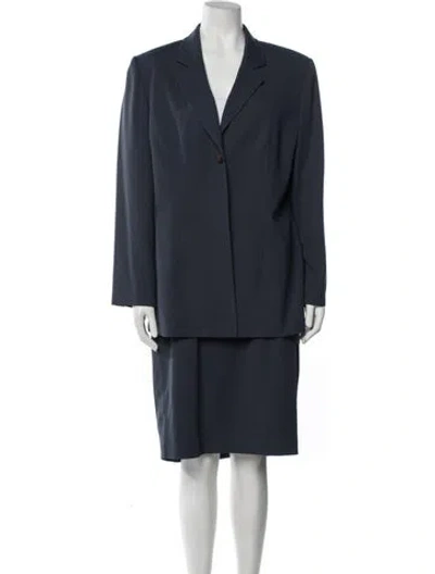 Pre-owned Bill Blass Skirt Suit In Blue