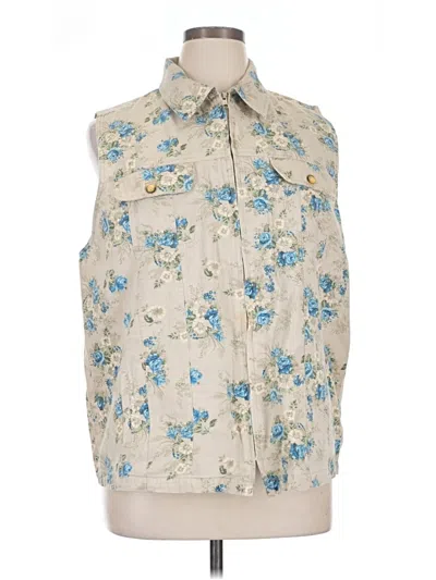Pre-owned Bill Blass Sleeveless Button Down Shirt In Ivory