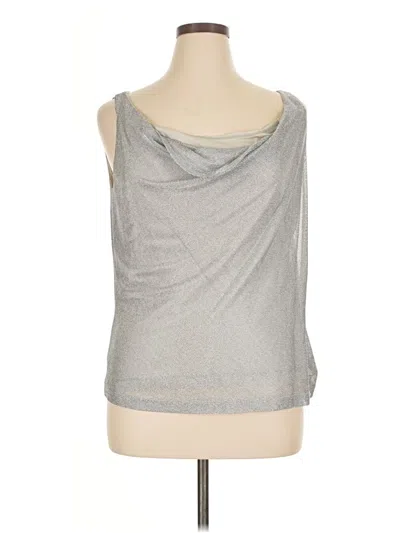 Pre-owned Bill Blass Sleeveless Top Silver Cowl Neck Tops