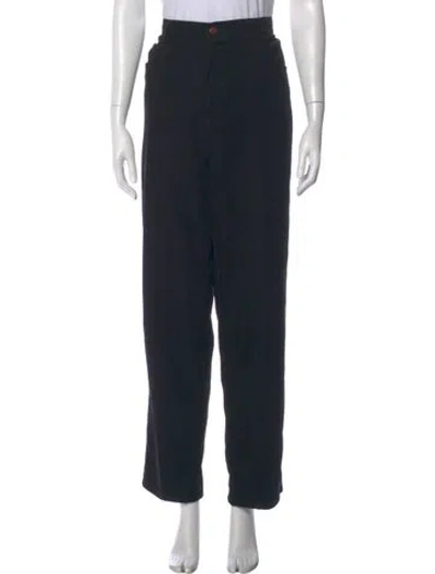 Pre-owned Bill Blass Straight Leg Pants In Black