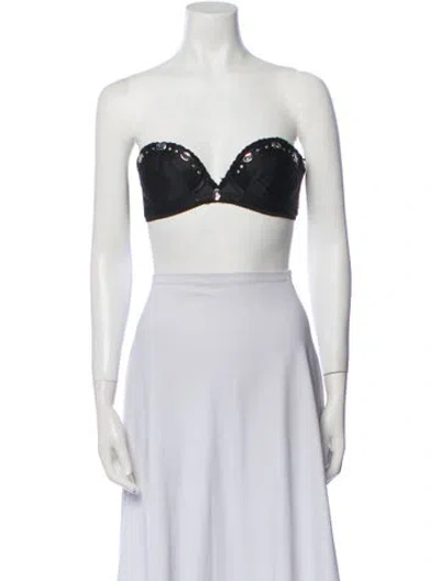 Pre-owned Bill Blass Strapless Crop Top W/ Tags In Black