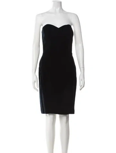 Pre-owned Bill Blass Strapless Knee-length Dress In Black