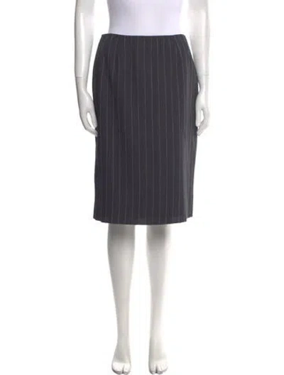 Pre-owned Bill Blass Striped Knee-length Skirt In Gray