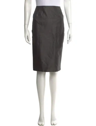 Pre-owned Bill Blass Striped Knee-length Skirt In Gray