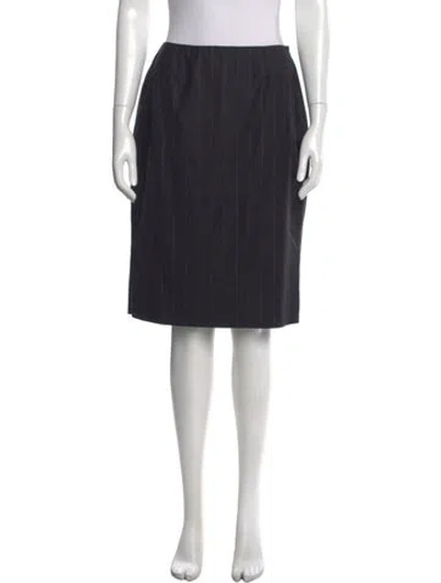 Pre-owned Bill Blass Striped Knee-length Skirt In Grey/red