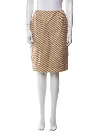 Pre-owned Bill Blass Striped Knee-length Skirt In Neutral