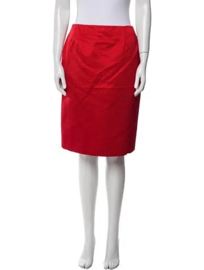 Pre-owned Bill Blass Striped Knee-length Skirt In Red