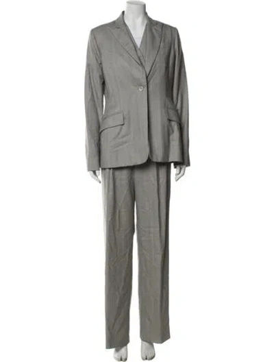 Pre-owned Bill Blass Striped Set In Gray